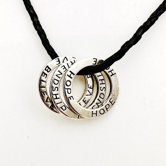 Silpada Friendship/Hope/Believe Sterling Necklace S1622 Retired - Picture 2 of 6